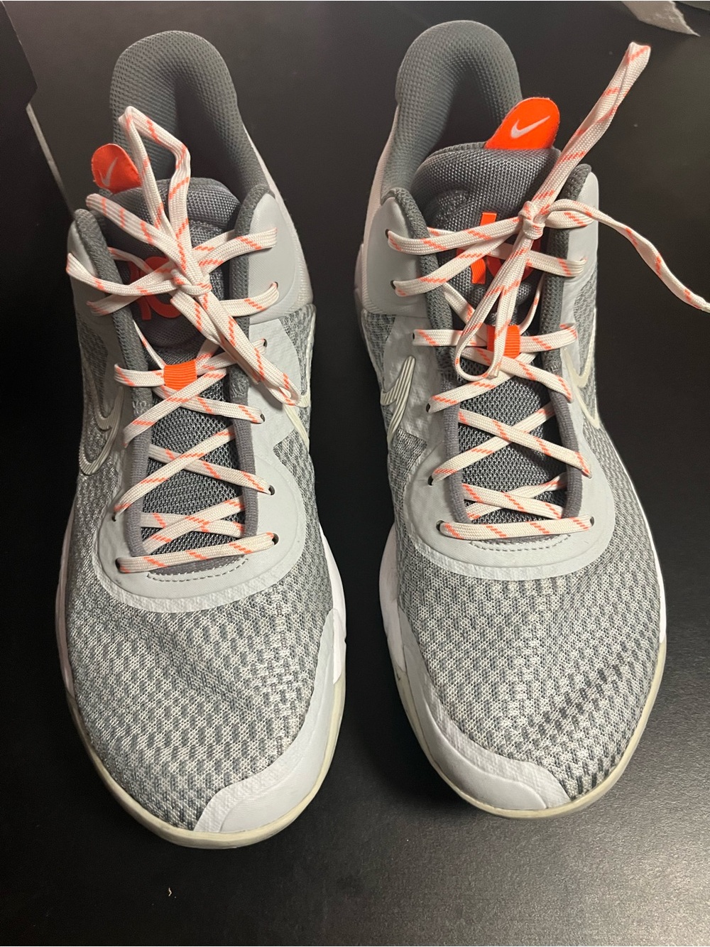 Nike KD Trey 5 IX Gray, orange and white basketball shoes. Men’s size 10.5